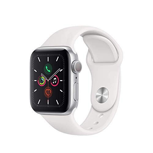Apple Watch Series 5 (GPS, 40mm) Silver Aluminum Case with White Sport Band (Generalüberholt)