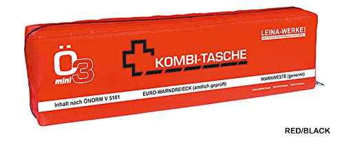 LEINAWERKE 32048 Mini-Kombitasche XS ÖNORM Ö3 XS rot - schwarz, ohne Klett, 5 Stk.