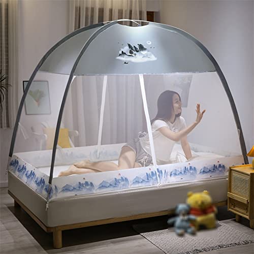 Zusammenklappbare Moskitonetz-Zeltvorhänge für Einzel-/Doppelbetten, Pop-Up-Moskitonetz-Zelt, tragbares Moskitonetz mit Boden für Babys und Erwachsene, 120 x 200 cm