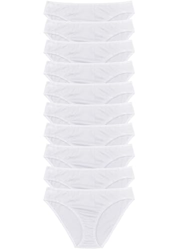 1001-kleine-Sachen 10er-Pack Damenslips Sophia 3" Slip im Multipack Unterhosen in weiß, Größe 36/38, 40/42, 44/46, 48/50, 52/54 (44/46)