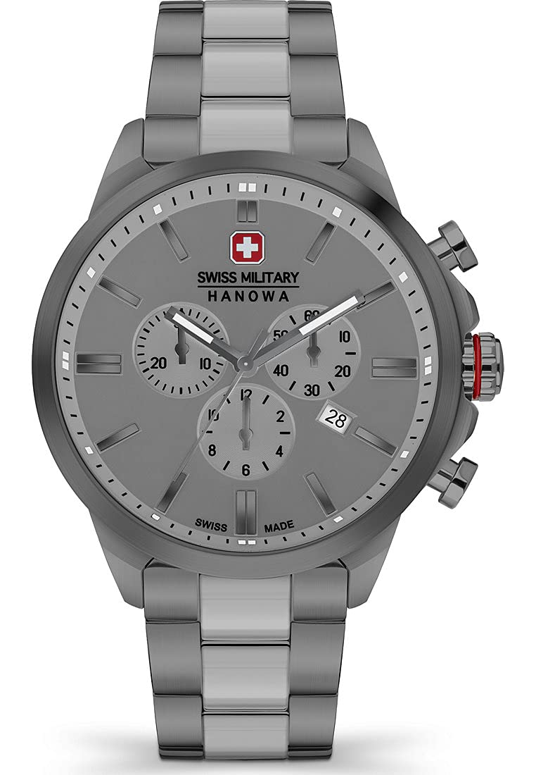 Swiss Military Hanowa Herren-Uhren Analog Quarz One Size Silber 32017666