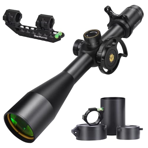 WestHunter Optics HD-N 6-24x50 FFP Scope, 30 mm Tube First Focal Plane Etched Glass Reticle 1/8 MOA Precision Shooting Scopes | Black, Picatinny Kit A-1