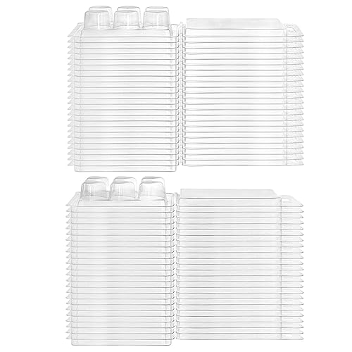 MULOUTSPO 100er Pack Wachsschmelzen-Form 6-Fach ClearMold Leer Kunststoff Wachs Schmelze Behälter für DIY Wachsschmelzen, und Rund