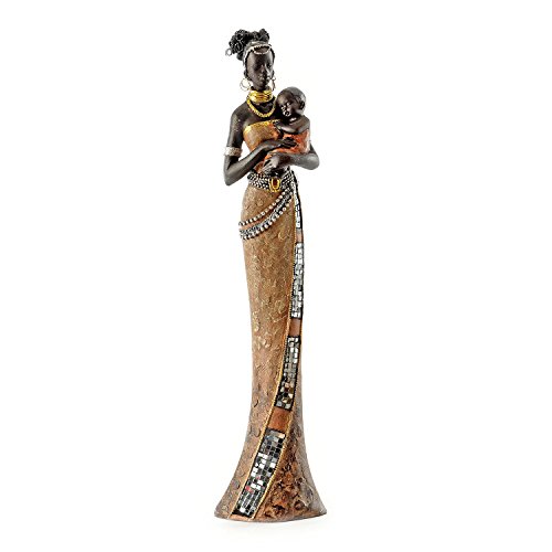 pajoma afrikanische Dekofigur ''Ayana'' mit Baby, stehend, H 42 cm