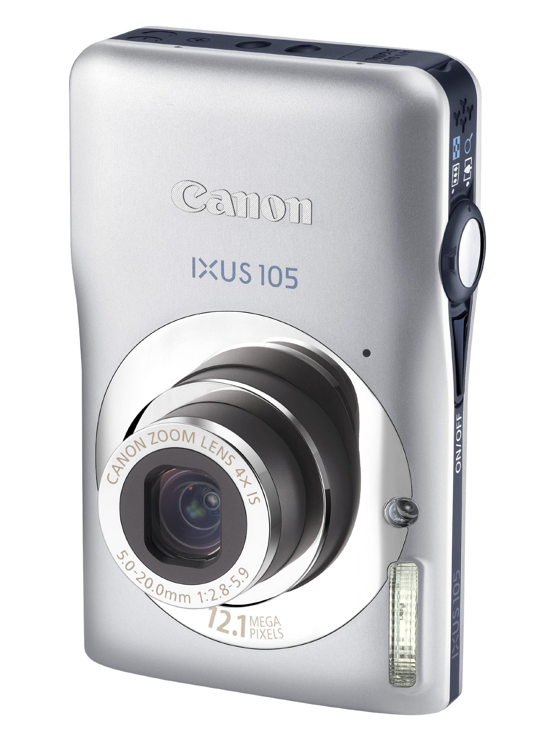 Canon IXUS 105 Digitalkamera (12 MP, 4-fach opt. Zoom, 6,9cm (2,7 Zoll) Display, bildstabilisiert) silber