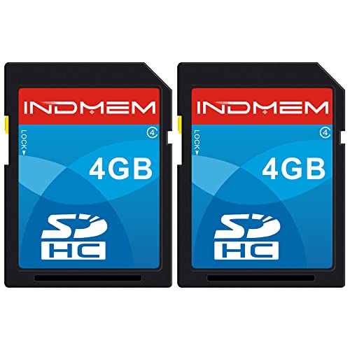 INDMEM SD-Karte 4GB SDHC Class 4 Flash Speicherkarte 4GB Digitalkamera Karten 2 Packungen