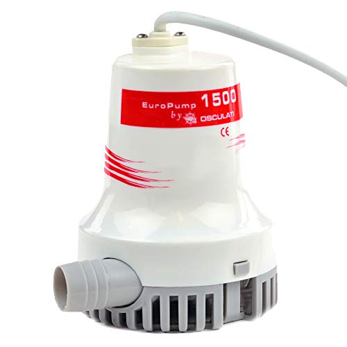 universelle 24 V elektrische Bilgepumpe 5775 l/h weiß mit Saugkorb Wasserpumpe Bilge Boot Lenzpumpe Tauchpumpe