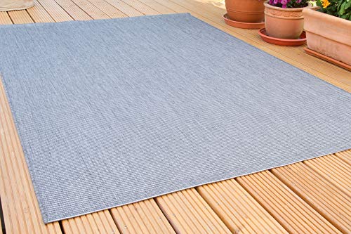 In- und Outdoor Teppich Halland Sisal Optik Grau Webteppich, GUT Siegel Zertifiziert, Größe: 120x170 cm