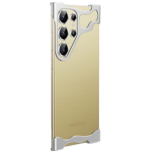 LOXO CASE Hülle für Samsung Galaxy S24 Ultra/S24 Plus/S24, Speziell Geformte Metalleckenpolsterung, Anti-Fall-Handyhülle mit Kameraobjektivschutz,Silver,S24 Ultra