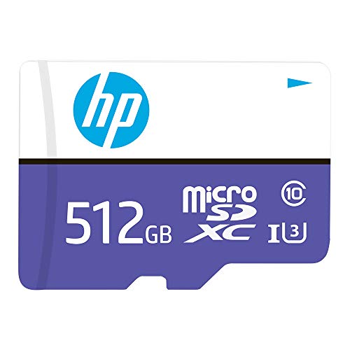 HP microSDXC Flash-Speicherkarte (512 GB, Klasse 10, U3, 100 MB/s, Class 10, U3, 4K UHD, Full HD, UHS-I, Micro SD)