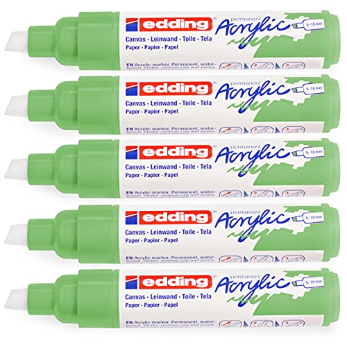 Acrylmarker edding e-5000 breed  pastel groen | 5 stuks