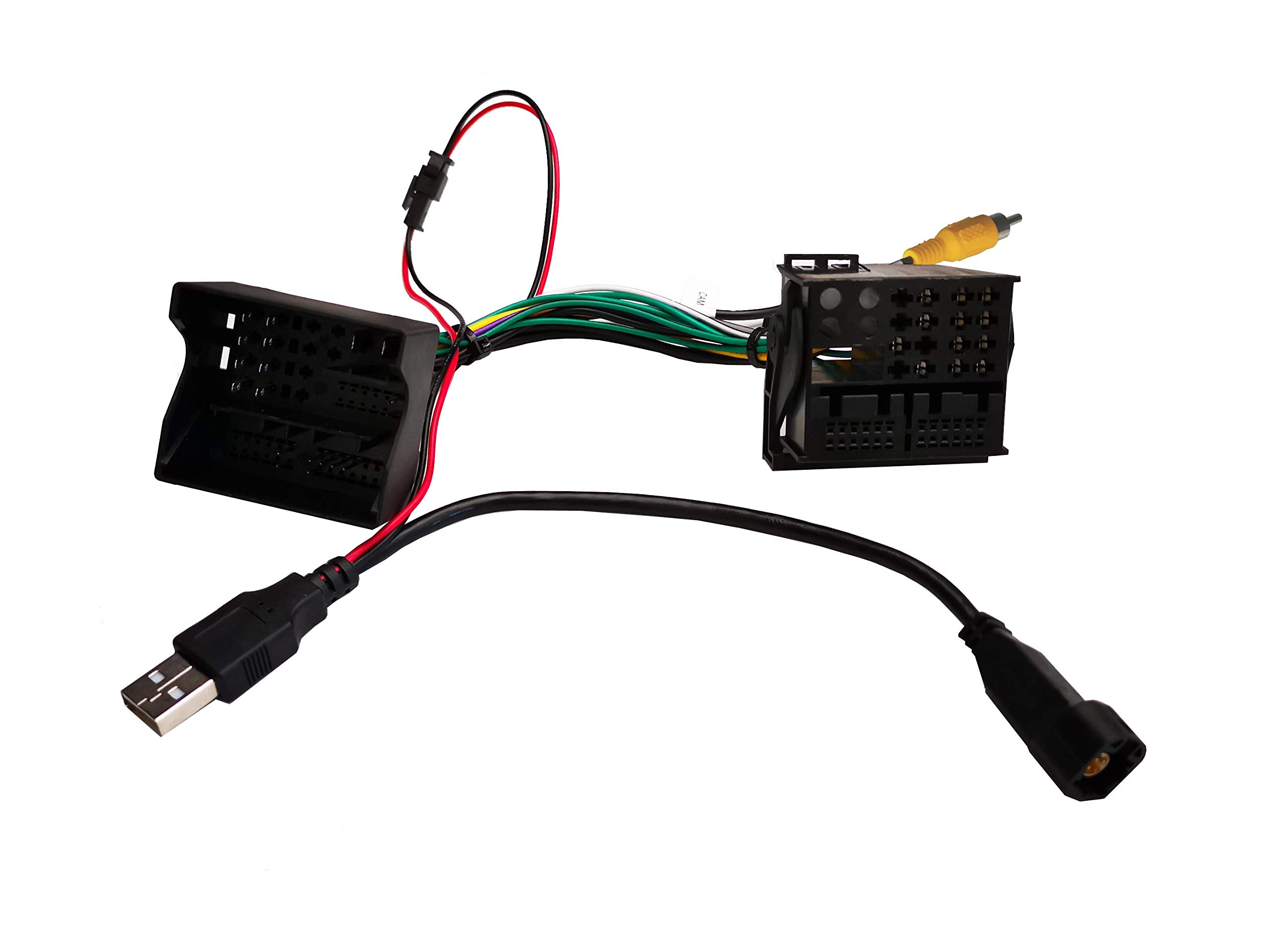 M.I.C.SKAA-60: Umrüst Adapter Quadlock MIB MQB Anschluss - Quad Lock RCD RNS Anschluss mit Rückfahrkamera Ausgang und USB Anschluss ersatz für VW