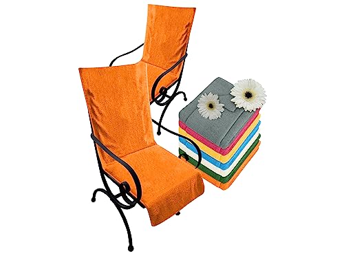 Dyckhoff Doppelpack Schonbezüge für Gartenstuhl & Gartenliege 277.297, Gartenstuhl (60 x 130 cm), orange