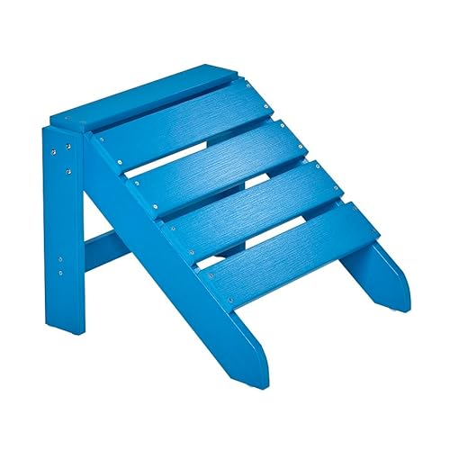 NEG Design Adirondack Fußbank Marcy (blau) Westport-Hocker/Fußhocker aus Polywood-Kunststoff (Holzoptik, wetterfest, UV- und farbbeständig)