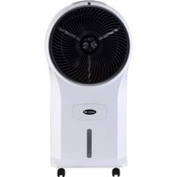 BE COOL Luftkühler mit Wasserkühlung, 3 in 1 Verdunstungskühler, Luftbefeuchter, Ventilator, 3 Stufen, 5 Liter Wassertank, 45 Watt, 1050 m³/h, Timer, Fernbedienung, Weiß/Schwarz