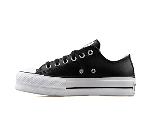 Converse Damen Chuck Taylor All Star Lift CLEAN Sneakers, Schwarz (Black/Black/White 001), 37 EU