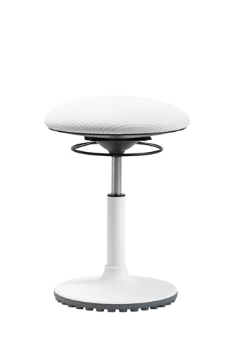 TOPSTAR Living Chair Move höhenverstellbarer Bürohocker, ergonomischer Arbeitshocker, drehbarer Sitz, Sitzhöhe von 45-58 cm, Weiss