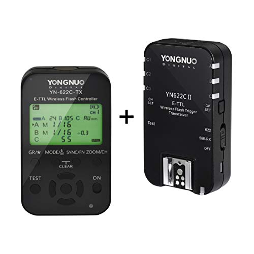 Yongnuo YN622 °C TX - Kit Kit Transceiver Yongnuo YN und Sender TX yn-622tx für Canon (FEC, Sie sie herunter geladen, LCD, 100 m, schwarz