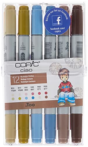 22075703 Copic Ciao Set von 12, Farben Vintage