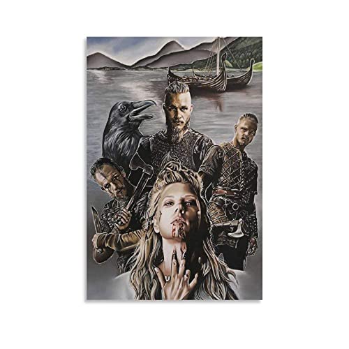 AIPHE Leinwand Bilder Kunst Vikings Kunstdruck 60x90cm Kein Rahmen