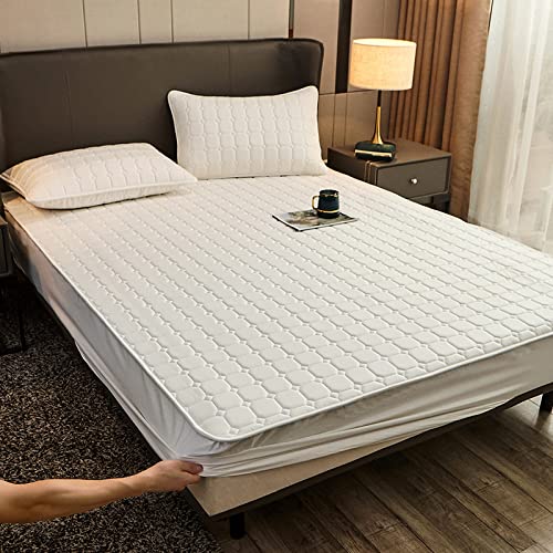 BATlaM Matratzen-Bett-Schoner mit Spannumrandung | Auch für Boxspring-Betten und Wasser-Betten geeignet | Microfaser | 100% Polyester | Matratzen-Auflage,160x200cm+25cm