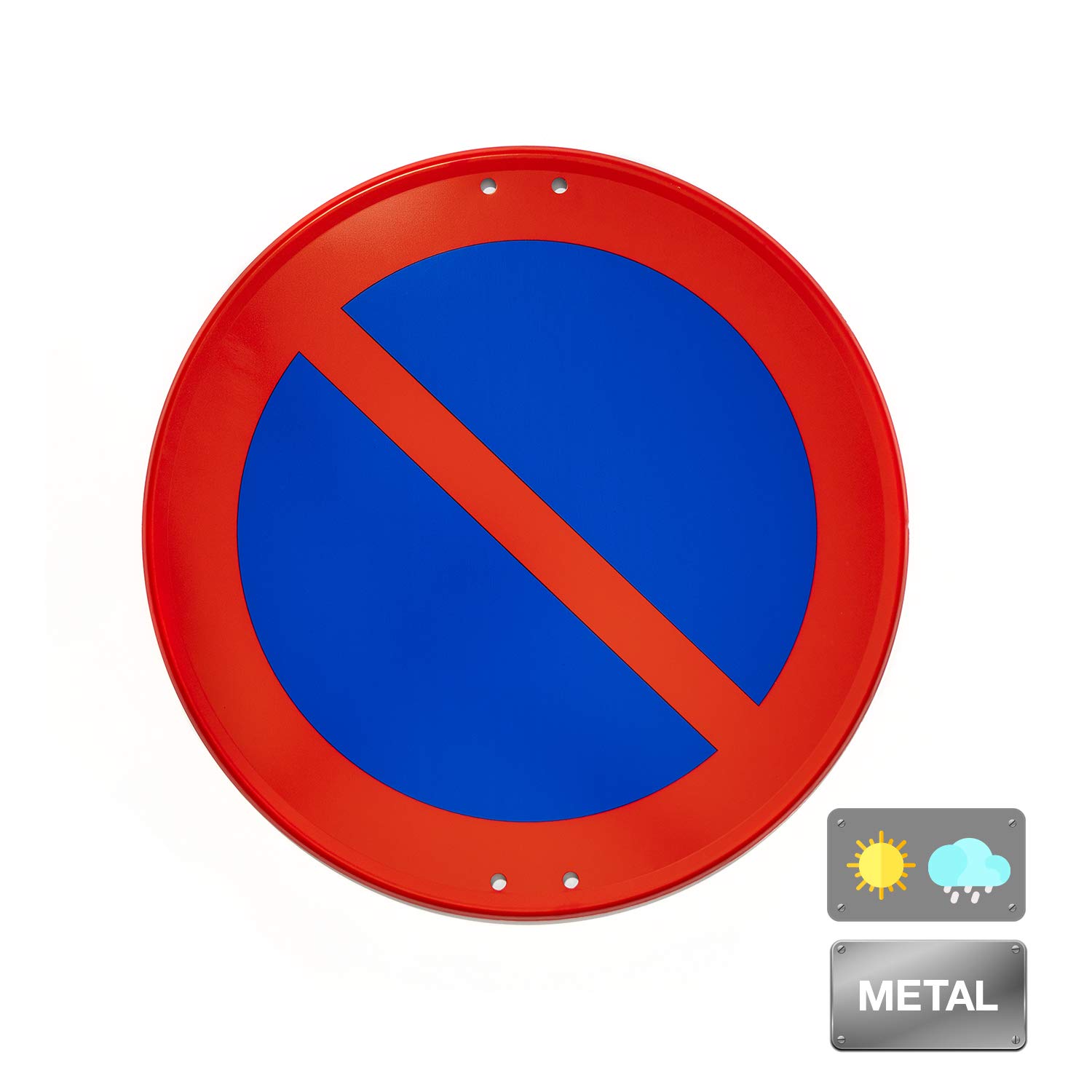 Normaluz V10041 Straßenschild, rund, zum Einparken, verbotenes Metall, 50 cm