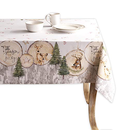 Maison d' Hermine Mountain Life 100% Baumwolle Tischdecke für Küche | Abendessen | Tischplatte | Dekoration Parteien | Hochzeiten | Thanksgiving/Weihnachten (Rechteck, 140 cm x 180 cm)