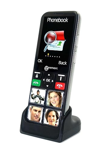 Geemarc CL8000 - Einfaches 4G-Handy mit großen Fototasten, SOS-Funktion und verstärkter Lautstärke - Geeignet für Hörgeschädigte und Senioren - Entsperrt und Bluetooth - Version DE