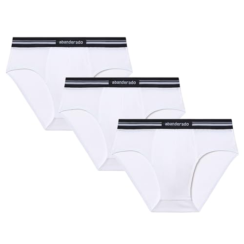 Abanderado Herren Pack De 3 Con Cinturilla Extra Suave Slips, Weiß, X-Large