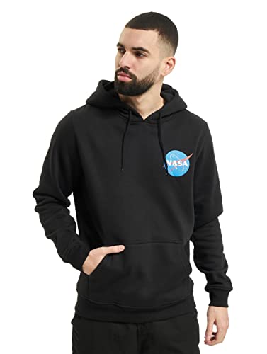 Mister Tee Herren NASA Small Insignia Hoodie - Männer Streetwear Kapuzenpullover, Black, Größe M