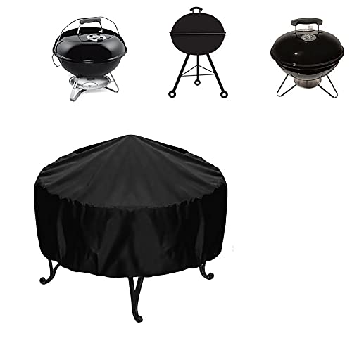 Mostore Runde Schutzhülle, mit Kordelzug, Wasserdicht, Winddicht, UV-Beständiges für Feuerschale Outdoor Barbecue Staubschutz (Durchmesser120x Höhe 75CM)