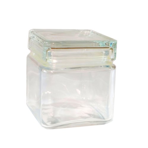 PASABAHCE Glasbehälter mit Deckel eckig 0,85 L Vorratsglas für lose Produkte mit luftdichtem Deckel Geschenkidee Landmark 1 Stück