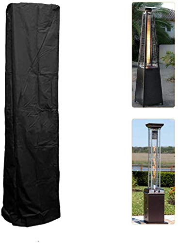 ELR Abdeckung für Terrassenheizung, strapazierfähig, wasserdicht, Veranda-Abdeckungen für Pyramiden-Terrassen-Standheizungen, dreieckig, Gasheizung, schwarz, 214 x 53 x 61 cm