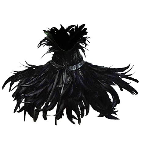Keland Gotische Feder Shrug Cape Schal Chokerkragen Halloween-Kostüm (Schwarz 1)