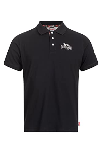 Lonsdale Bruan Poloshirt Herren Shirt (XL, Black/Silver)