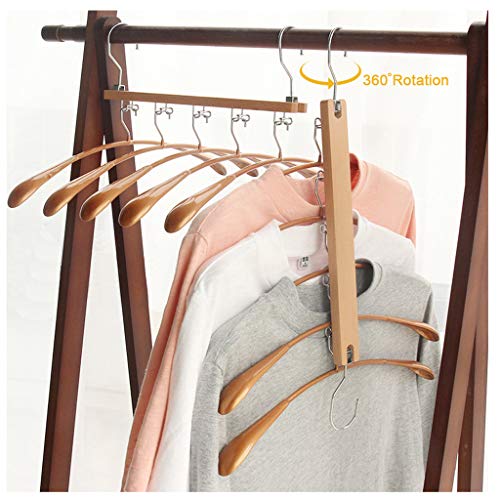 Kleiderbügel Platzsparende, 5 in 1 Mehrfach Kleiderbügel Holz Metall, Schrank Organizer für Jacken Mantel Anzug Kleid T Shirt Pullover…