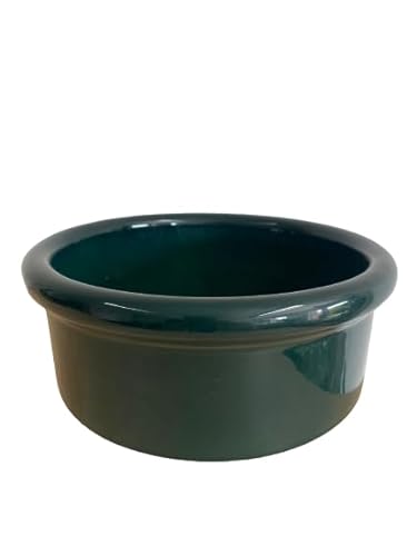 K&K Hunde Futterschale V = 3,0 Liter grün 25x11 cm aus schwerer Steinzeug-Keramik