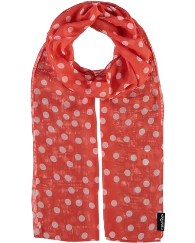 FRAAS Damen-Schal mit Punkte-Muster - perfekt für Frühling und Sommer - luftiges Mode-Accessoire Koralle