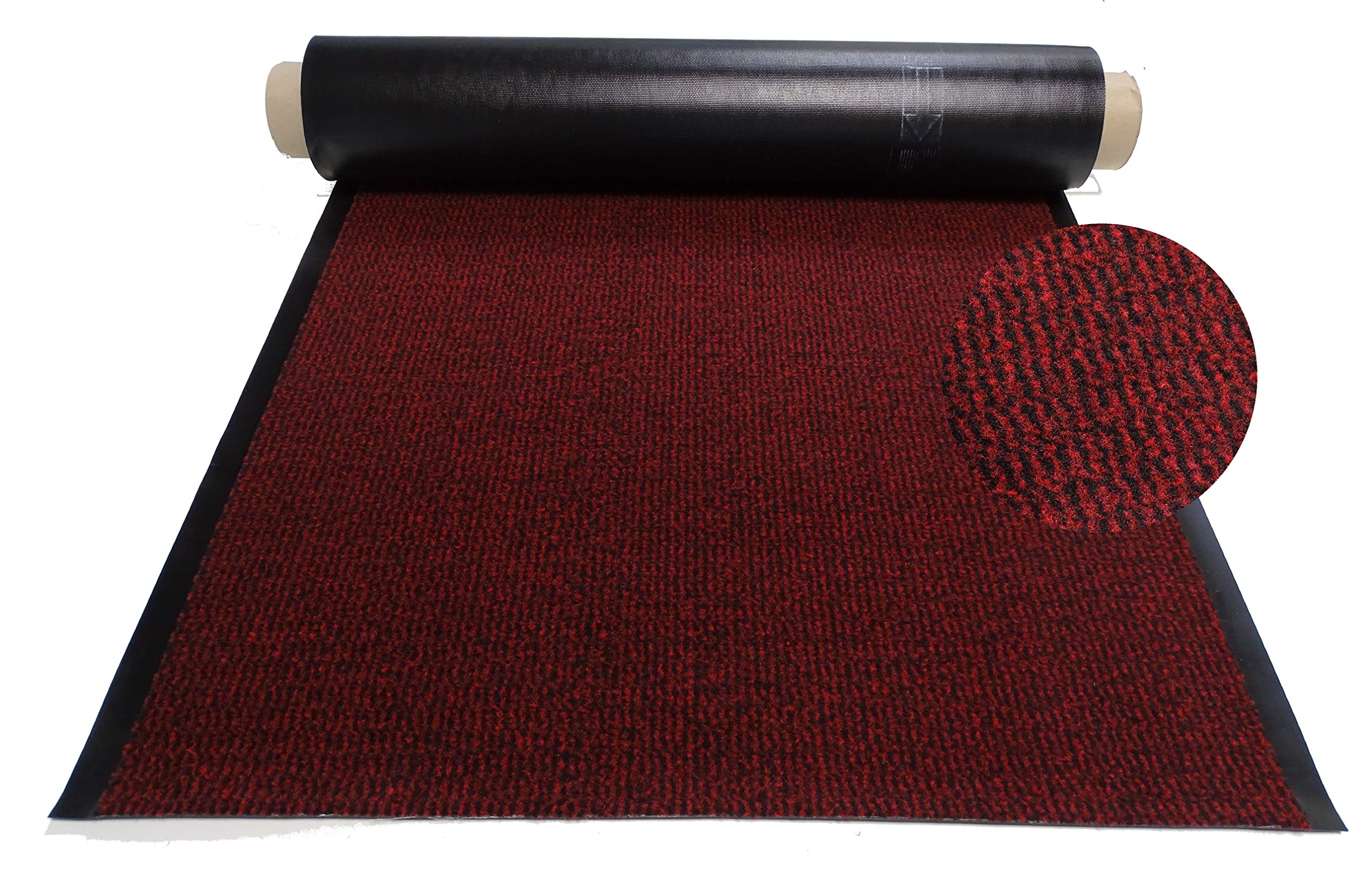 Mertex Schmutzfangläufer Meterware 90 cm rot-schwarz meliert - ohne Rand an den Schnittkanten (90 x 120 cm, rot)