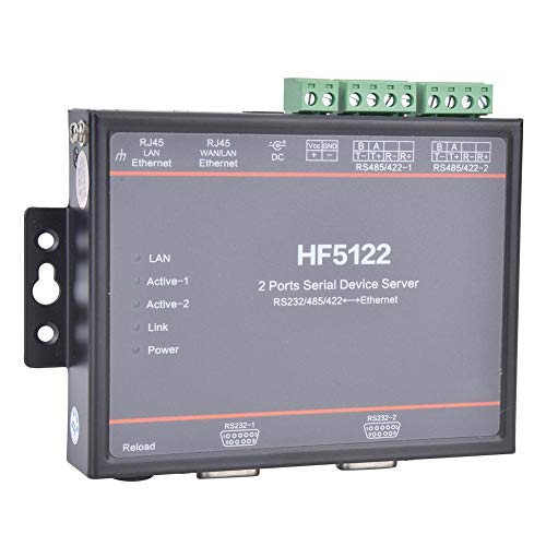 HF-5122 Dual Serial Port zu Ethernet RS232/RS485/RS422 Serial Server 5-36VDC Unterstützt 2-Wege-Ethernet-Schnittstellen