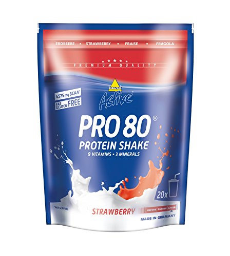 Inkospor Active Pro 80 Protein Shake, Erdbeere, 500g Beutel