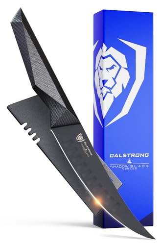 DALSTRONG Premium Filetiermesser - 15 cm - Shadow Black Serie - Schwarzes Titannitrid - High Carbon - 7CR17MOV-X Vakuumbehandelt Stahl - G10 Griff - mit Scheide - NSF Zertifiziert