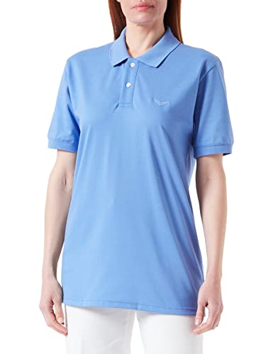 Trigema Damen 527601 Poloshirt, Blau (Iceblue-Melange 240), Medium (Herstellergröße: M)
