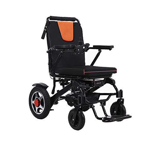 ZXGQF Elektrorollstuhl Faltbarer Tragbarer Leichtgewichtige Dual Function Fetable Power Wheelchair für ältere,Behinderte und Hemiplegie Patienten, 24V10AHLi-Ion Battery 250W*2Motor