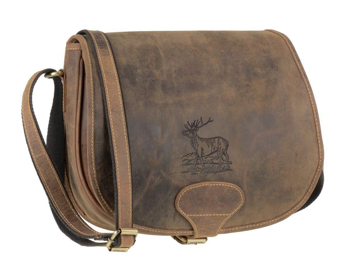 Greenburry Vintage Hunting Bag Umhängetasche Leder 30 cm