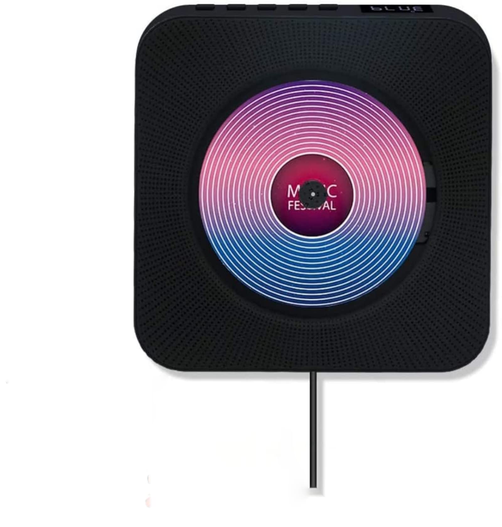 Jimwey CD Player Bluetooth HiFi Lautsprecher Portable Home Audio Wandmontage FM Radio MP3 mit Schlaf-Timer LED Display USB Eingang Fernbedienung 3,5mm AUX Kopfhörer Buchse Schwarz