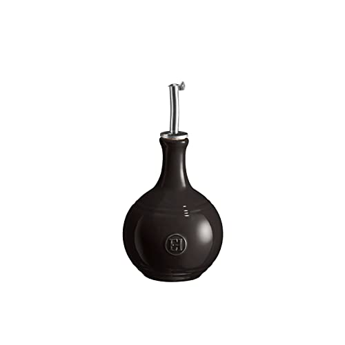 Emile Henry 790216 Essigballon, Ölflasche, Essig, 0,4 l, Keramik, Kohle