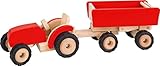 Goki 55942 55942-Traktor mit Anhänger, rot