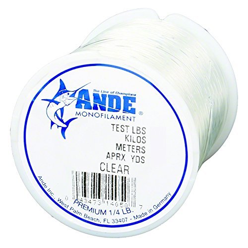 Ande A14-125C Premium Monofilament, 1/4-Pound Spool, 125-Pound Test, Clear Finish