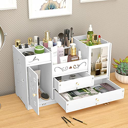 Kosmetische Aufbewahrungsbox Kosmetikbox Make Up Organizer mit Schubladen Weiß